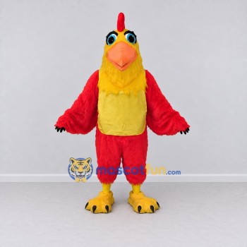 Custom Red and Yellow Rooster Character Mascot Costume Adult Full Body Suit for Farm Events Custom Red and Yellow Rooster Character Mascot Costume Adult Full Body Suit for Farm Events