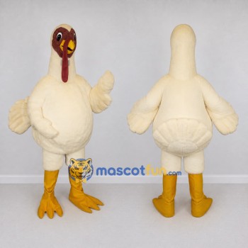 Custom Cream and Brown Turkey Character Mascot Costume Adult Full Body Suit for Farm Events