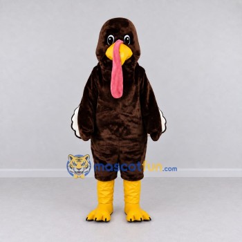 Custom Brown and Pink Turkey Character Mascot Costume Adult Full Body Suit for Farm Events