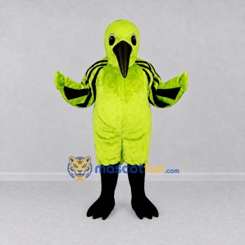 Custom Lime and Black Bird Character Mascot Costume Adult Full Body Suit for Wildlife Events Custom Lime and Black Bird Character Mascot Costume Adult Full Body Suit for Wildlife Events