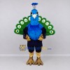 Custom Blue and Green Peacock Character Mascot Costume Adult Full Body Suit for Wildlife Events