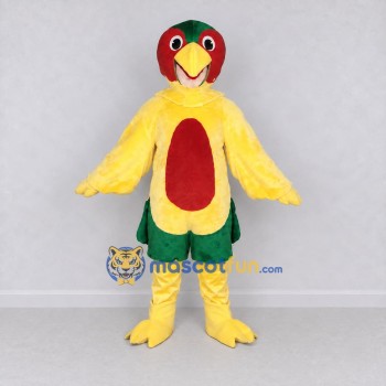 Custom Yellow Green and Red Parrot Character Mascot Costume Adult Full Body Suit for Wildlife Events Custom Yellow Green and Red Parrot Character Mascot Costume Adult Full Body Suit for Wildlife Events