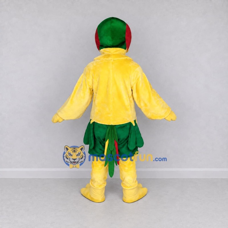 Custom Yellow Green and Red Parrot Character Mascot Costume Adult Full Body Suit for Wildlife Events Custom Yellow Green and Red Parrot Character Mascot Costume Adult Full Body Suit for Wildlife Events