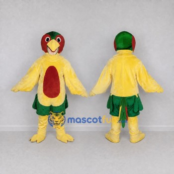 Custom Yellow Green and Red Parrot Character Mascot Costume Adult Full Body Suit for Wildlife Events