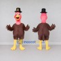 Custom Brown and Pink Turkey Character with a Pilgrim Hat Mascot Costume Adult Full Body Suit for Community Events