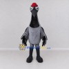 Custom Gray and Black Bird Character with a Red Hat Mascot Costume Adult Full Body Suit for Theme Parties