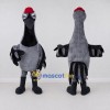 Custom Gray and Black Bird Character with a Red Hat Mascot Costume Adult Full Body Suit for Theme Parties