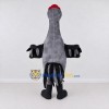 Custom Gray and Black Bird Character with a Red Hat Mascot Costume Adult Full Body Suit for Theme Parties