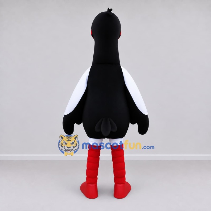 Custom Black and White Stork Character Mascot Costume Adult Full Body Suit for Wildlife Events Custom Black and White Stork Character Mascot Costume Adult Full Body Suit for Wildlife Events