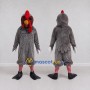 Custom Gray and Red Rooster Character Mascot Costume Adult Full Body Suit for Farm Events