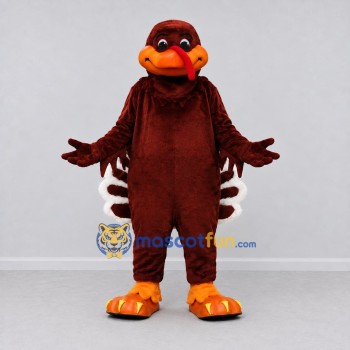 Custom Brown and Orange Turkey Character Mascot Costume Adult Full Body Suit for Farm Events