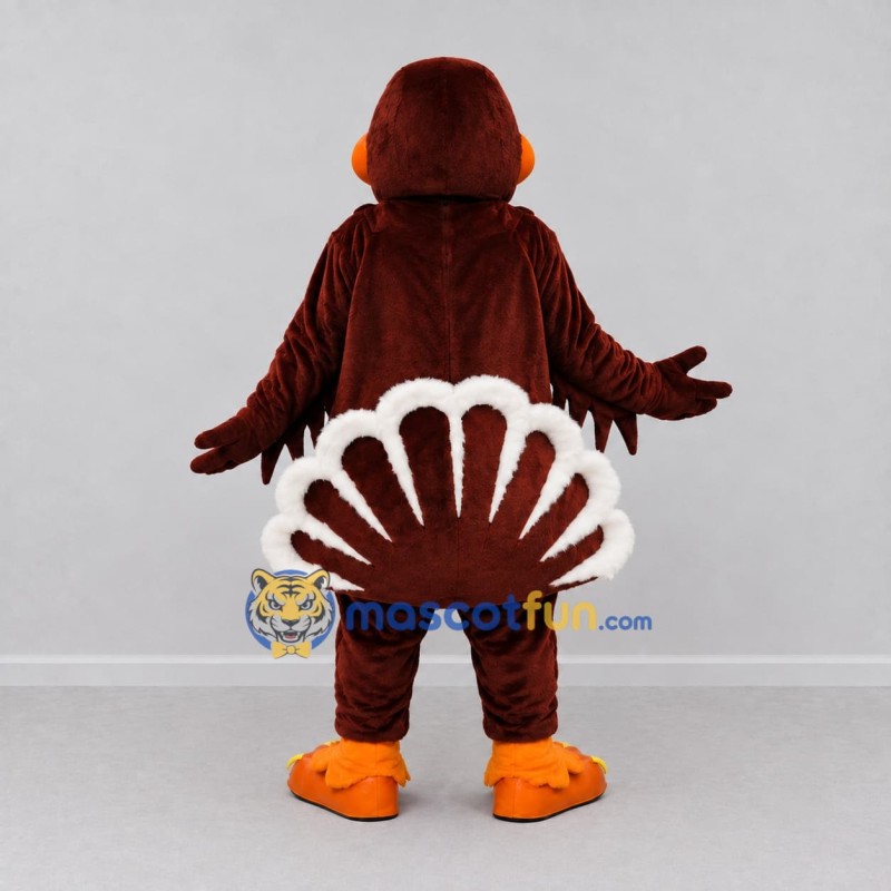 Custom Brown and Orange Turkey Character Mascot Costume Adult Full Body Suit for Farm Events Custom Brown and Orange Turkey Character Mascot Costume Adult Full Body Suit for Farm Events