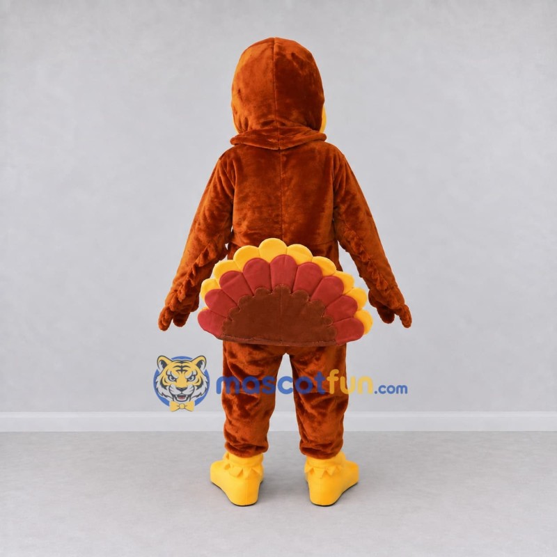 Custom Brown and Yellow Turkey Character Mascot Costume Adult Full Body Suit for Farm Events Custom Brown and Yellow Turkey Character Mascot Costume Adult Full Body Suit for Farm Events