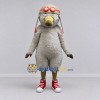 Custom Gray and Cream Aviator Bird Character Mascot Costume Adult Full Body Suit for Theme Parties Custom Gray and Cream Aviator Bird Character Mascot Costume Adult Full Body Suit for Theme Parties