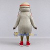 Custom Gray and Cream Aviator Bird Character Mascot Costume Adult Full Body Suit for Theme Parties Custom Gray and Cream Aviator Bird Character Mascot Costume Adult Full Body Suit for Theme Parties