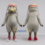 Custom Gray and Cream Aviator Bird Character Mascot Costume Adult Full Body Suit for Theme Parties