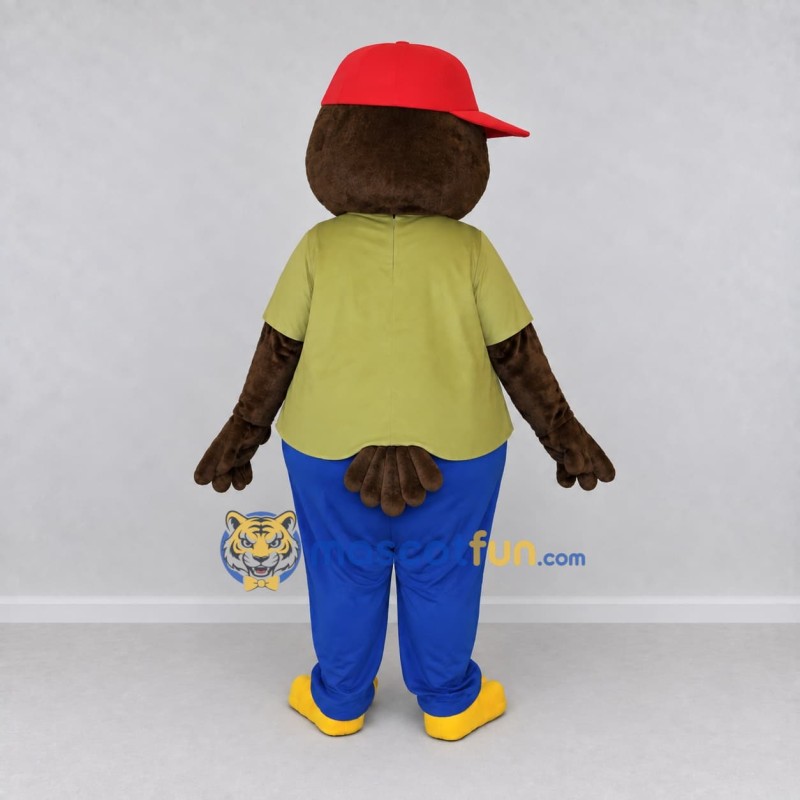 Custom Brown and Blue Bird Character in Casual Clothes Mascot Costume Adult Full Body Suit for School Events Custom Brown and Blue Bird Character in Casual Clothes Mascot Costume Adult Full Body Suit for School Events