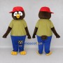Custom Brown and Blue Bird Character in Casual Clothes Mascot Costume Adult Full Body Suit for School Events