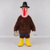 Custom Brown and Pink Turkey Character with a Pilgrim Hat Mascot Costume Adult Full Body Suit for Community Events Custom Brown and Pink Turkey Character with a Pilgrim Hat Mascot Costume Adult Full Body Suit for Community Events