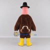 Custom Brown and Pink Turkey Character with a Pilgrim Hat Mascot Costume Adult Full Body Suit for Community Events Custom Brown and Pink Turkey Character with a Pilgrim Hat Mascot Costume Adult Full Body Suit for Community Events