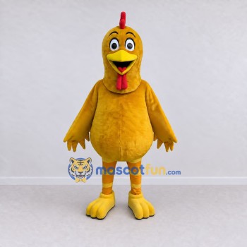 Custom Yellow and Red Chicken Character Mascot Costume Adult Full Body Suit for Farm Events Custom Yellow and Red Chicken Character Mascot Costume Adult Full Body Suit for Farm Events
