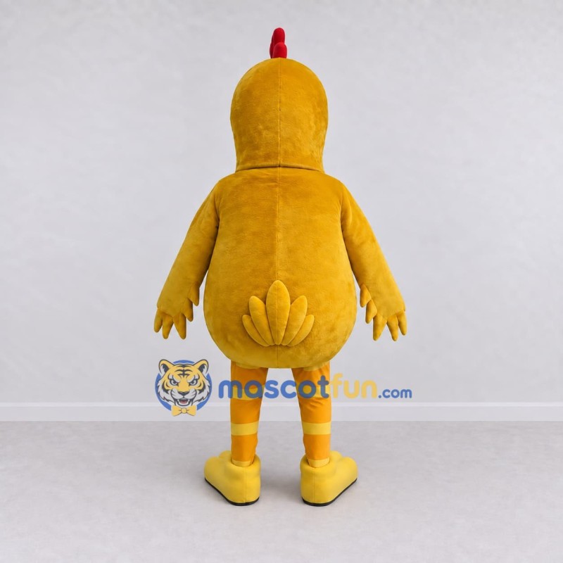 Custom Yellow and Red Chicken Character Mascot Costume Adult Full Body Suit for Farm Events Custom Yellow and Red Chicken Character Mascot Costume Adult Full Body Suit for Farm Events