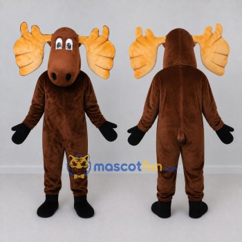 Custom Brown and Tan Moose Character Mascot Costume Adult Full Body Suit for Wildlife Events