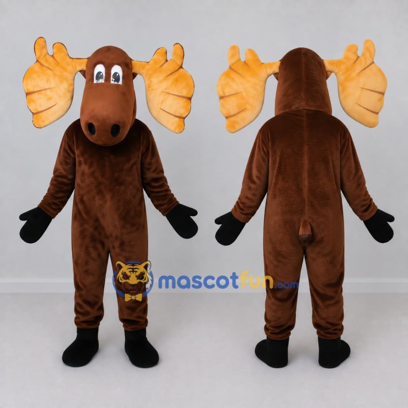 Custom Brown and Tan Moose Character Mascot Costume Adult Full Body Suit for Wildlife Events Custom Brown and Tan Moose Character Mascot Costume Adult Full Body Suit for Wildlife Events