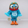 Custom Teal and Orange Owl Character in an Aviator Hat Mascot Costume Adult Full Body Suit for Theme Parties Custom Teal and Orange Owl Character in an Aviator Hat Mascot Costume Adult Full Body Suit for Theme Parties