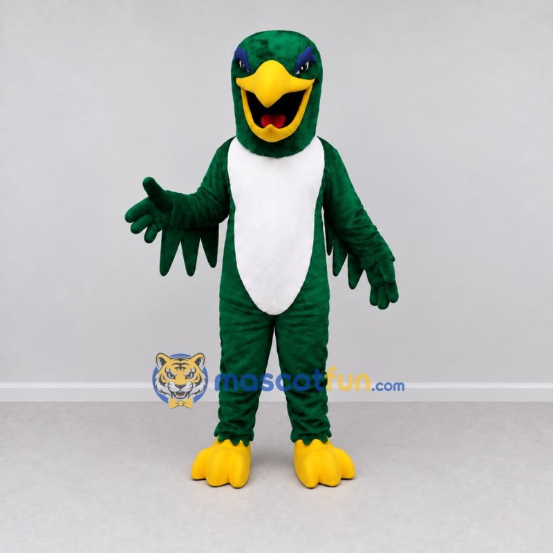 Custom Green and White Bird Character Mascot Costume Adult Full Body Suit for School Events Custom Green and White Bird Character Mascot Costume Adult Full Body Suit for School Events