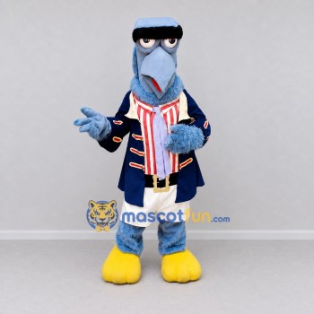 Custom Blue and Navy Long-Nosed Character in a Coat Mascot Costume Adult Full Body Suit for Theme Parties Custom Blue and Navy Long-Nosed Character in a Coat Mascot Costume Adult Full Body Suit for Theme Parties
