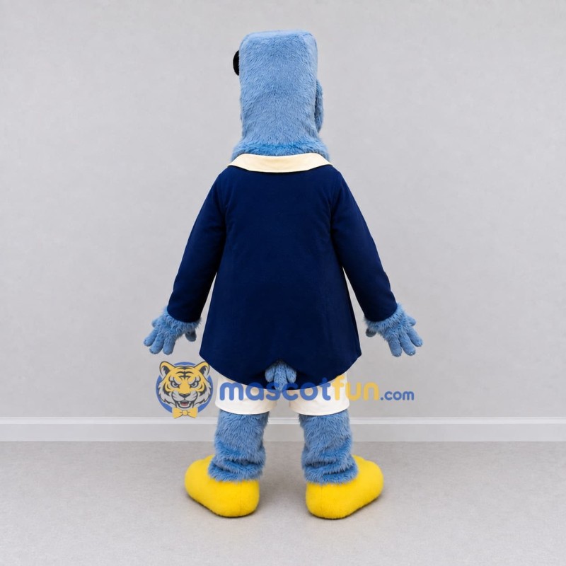 Custom Blue and Navy Long-Nosed Character in a Coat Mascot Costume Adult Full Body Suit for Theme Parties Custom Blue and Navy Long-Nosed Character in a Coat Mascot Costume Adult Full Body Suit for Theme Parties