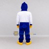 Custom Blue and White Bird Character in Sportswear Mascot Costume Adult Full Body Suit for Sports Events Custom Blue and White Bird Character in Sportswear Mascot Costume Adult Full Body Suit for Sports Events