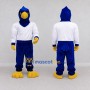 Custom Blue and White Bird Character in Sportswear Mascot Costume Adult Full Body Suit for Sports Events