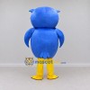 Custom Blue and White Owl Character with Glasses Mascot Costume Adult Full Body Suit for School Events