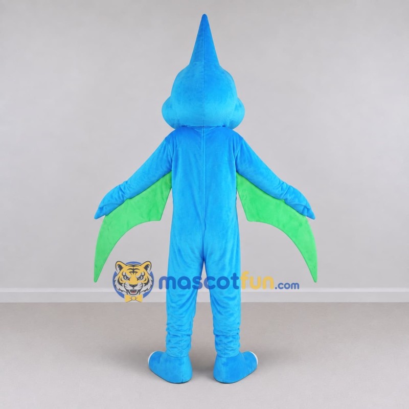 Custom Blue and Orange Pterosaur Character Mascot Costume Adult Full Body Suit for Dinosaur Events Custom Blue and Orange Pterosaur Character Mascot Costume Adult Full Body Suit for Dinosaur Events