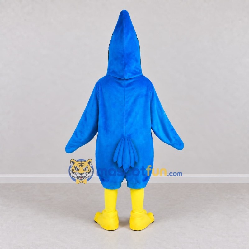 Custom Blue and Black Crested Bird Character Mascot Costume Adult Full Body Suit for Sports Events Custom Blue and Black Crested Bird Character Mascot Costume Adult Full Body Suit for Sports Events