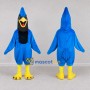 Custom Blue and Black Crested Bird Character Mascot Costume Adult Full Body Suit for Sports Events