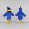 Custom Blue and Yellow Crested Bird Character Mascot Costume Adult Full Body Suit for School Events