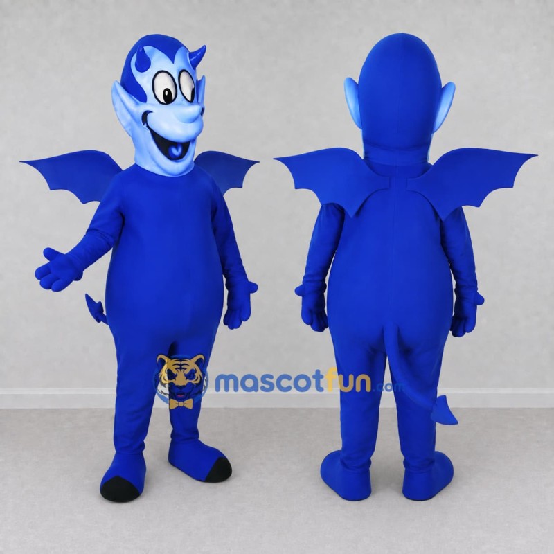 Custom Blue and White Winged Dragon Character Mascot Costume Adult Full Body Suit for Theme Parties Custom Blue and White Winged Dragon Character Mascot Costume Adult Full Body Suit for Theme Parties