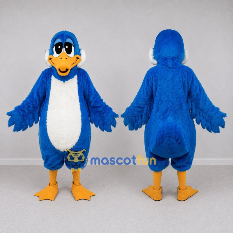 Custom Blue and White Duck Character Mascot Costume Adult Full Body Suit for School Events Custom Blue and White Duck Character Mascot Costume Adult Full Body Suit for School Events