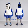 Custom Blue and White Blue Jay Character in Sportswear Mascot Costume Adult Full Body Suit for Sports Events Custom Blue and White Blue Jay Character in Sportswear Mascot Costume Adult Full Body Suit for Sports Events