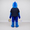 Custom Blue and Navy Bird Character in a T-Shirt Mascot Costume Adult Full Body Suit for School Events