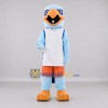 Custom Blue and Orange Bird Character in Sportswear Mascot Costume Adult Full Body Suit for Sports Events Custom Blue and Orange Bird Character in Sportswear Mascot Costume Adult Full Body Suit for Sports Events