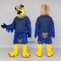Custom Blue and Tan Eagle Character in Sportswear Mascot Costume Adult Full Body Suit for Sports Events