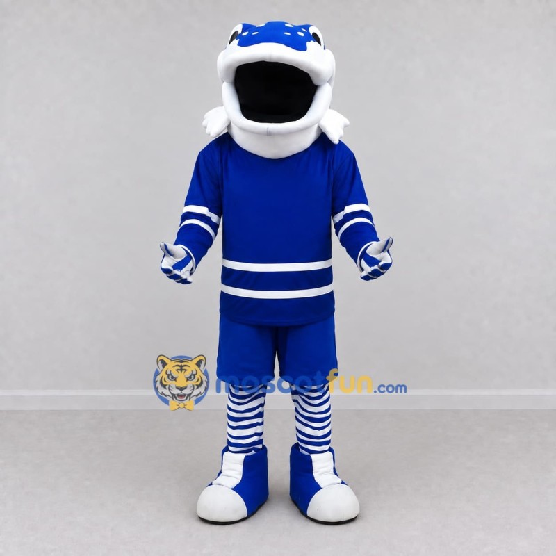 Custom White and Blue Bird Character in Sportswear Mascot Costume Adult Full Body Suit for Sports Events Custom White and Blue Bird Character in Sportswear Mascot Costume Adult Full Body Suit for Sports Events
