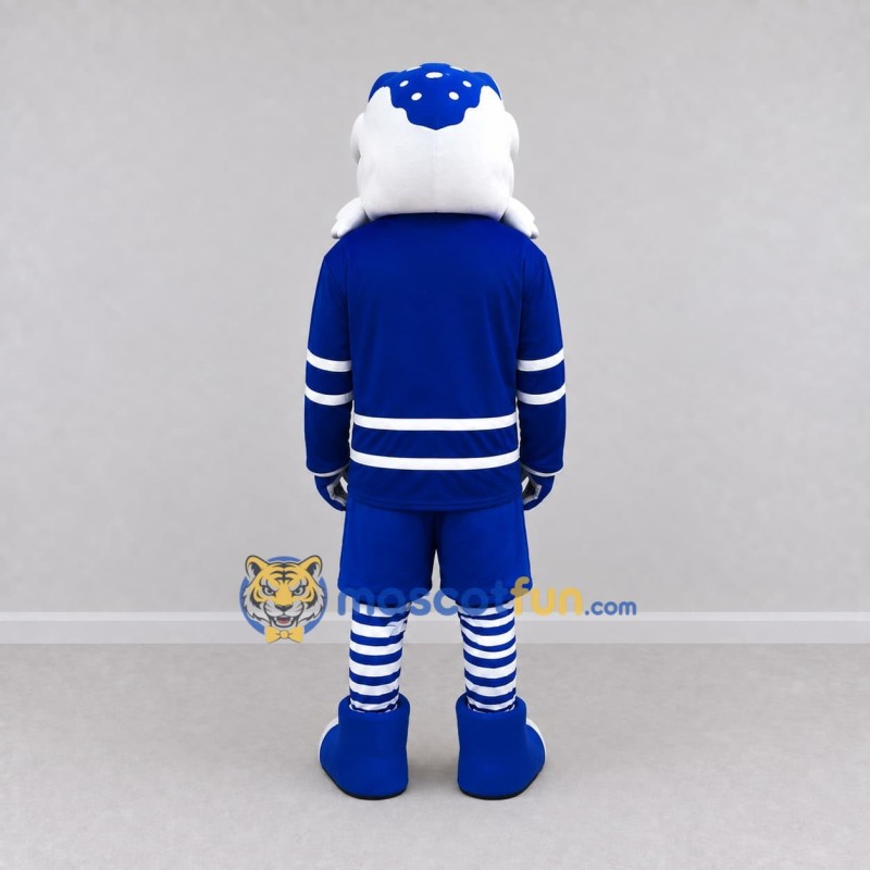 Custom White and Blue Bird Character in Sportswear Mascot Costume Adult Full Body Suit for Sports Events Custom White and Blue Bird Character in Sportswear Mascot Costume Adult Full Body Suit for Sports Events