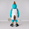 Custom Teal and Brown Toothy Bird Character in Sportswear Mascot Costume Adult Full Body Suit for Sports Events Custom Teal and Brown Toothy Bird Character in Sportswear Mascot Costume Adult Full Body Suit for Sports Events
