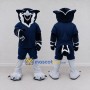 Custom Navy and White Owl Character in Sportswear Mascot Costume Adult Full Body Suit for Sports Events