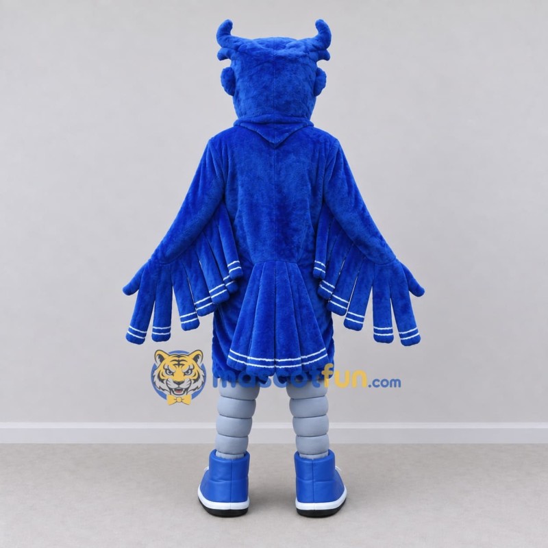 Custom Blue and Gray Owl Character Mascot Costume Adult Full Body Suit for Sports Events Custom Blue and Gray Owl Character Mascot Costume Adult Full Body Suit for Sports Events